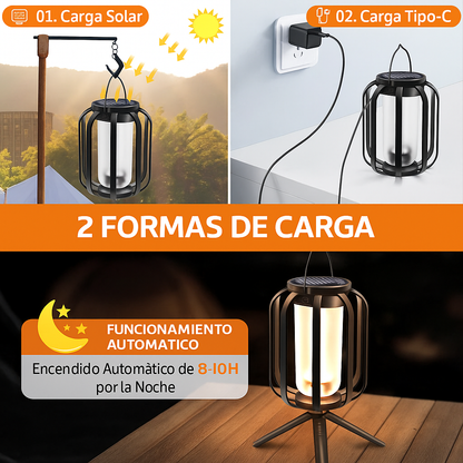 Linterna Solar y USB-C con Batería Resistente al Agua