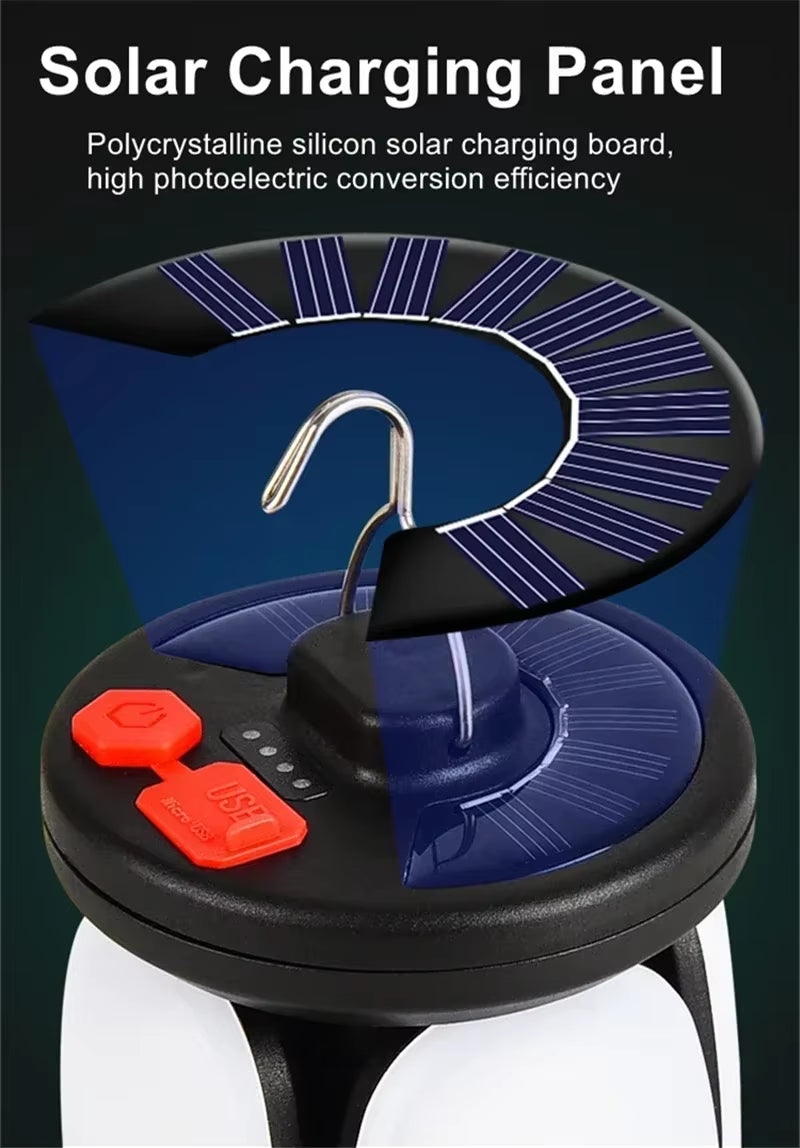 Linterna Solar LED de Alta Potencia para Camping 